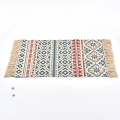 Rapis Boho Cotton Woven-Tassel Area - Colorful Geometric Waves Printed Throw Runner Runner For Bedroom